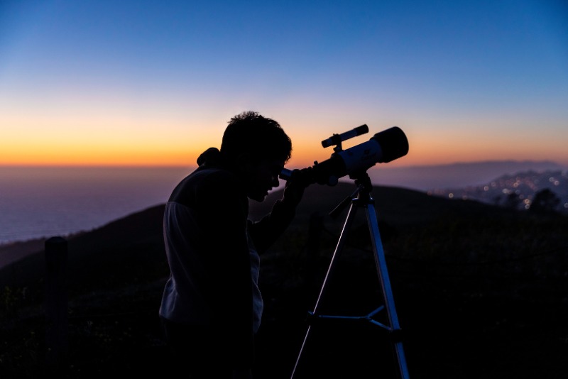 Japan Night Sky - telescope at sunset